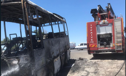 Şanlıurfa’da Emniyet personelini taşıyan servis yandı