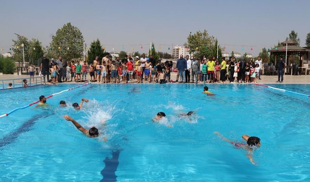 Viranşehir'de Yaz Kurslarını Tamamlayan Gençlere Yüzme Sertifikası Verildi