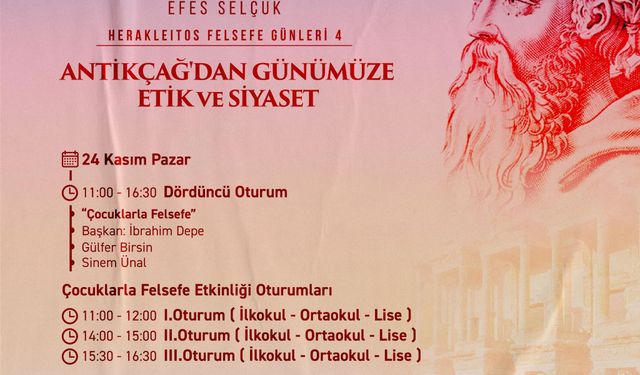 Herakleitos Felsefe Günleri 22-24 Kasım’da Efes Selçuk’ta düzenlenecek